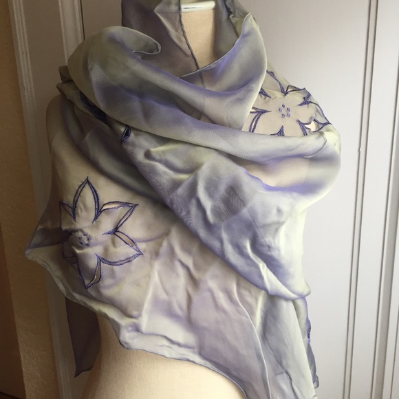 Sheer Iridescent Cut-Out Scarf - Picture 2 of 4